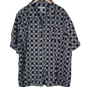 Roman's Black and White Button-up Blouse. Size 28